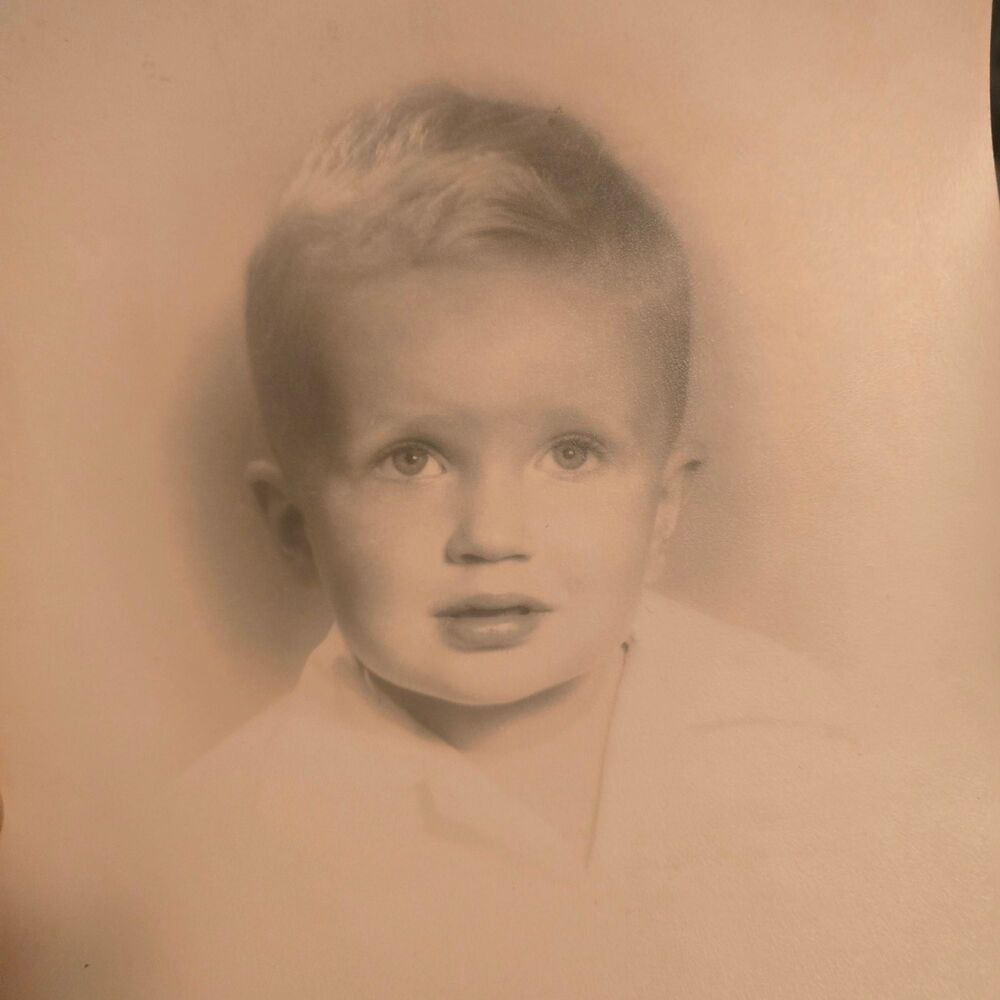 Vintage Old Photo Little innocent Angel like Boy Sepia 1940s children Photograph